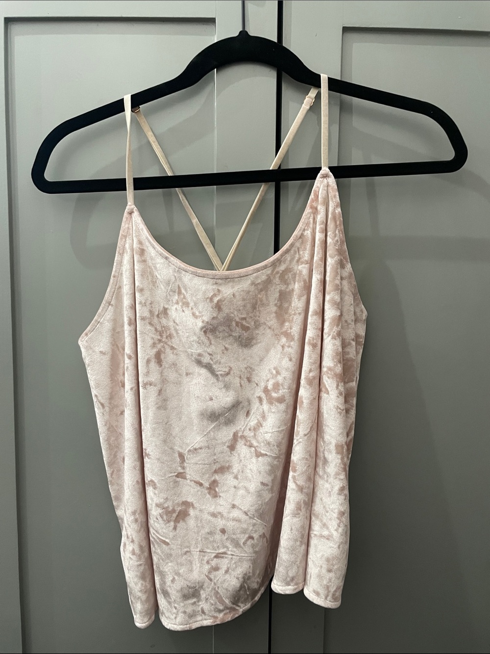 Chelsea28 Blush Velvet Camisole with Crisscross Straps